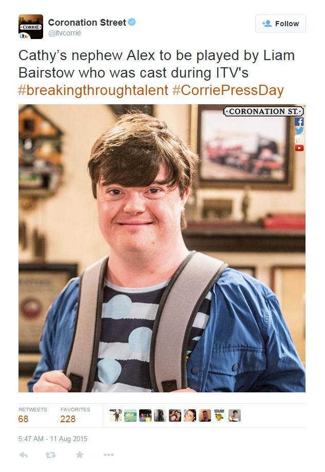 Coronation Street Casts First Ever Down Syndrome Actor