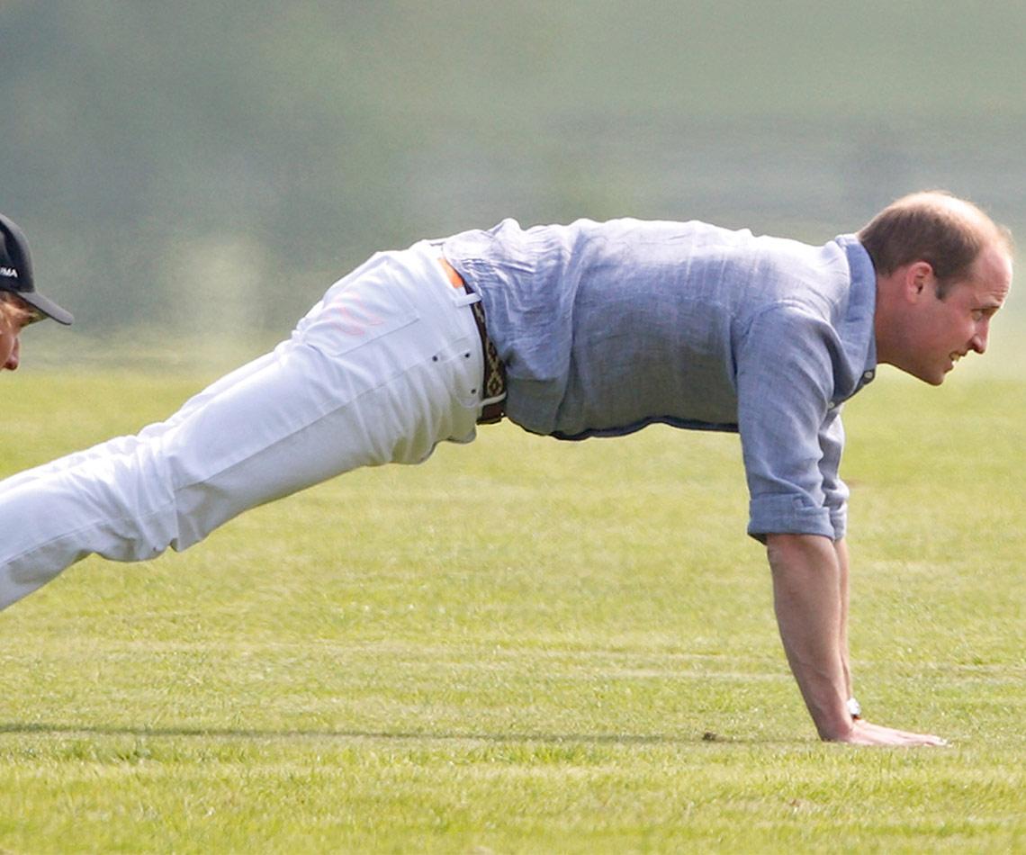 Prince William Shows Off His Yoga Moves In White Pants