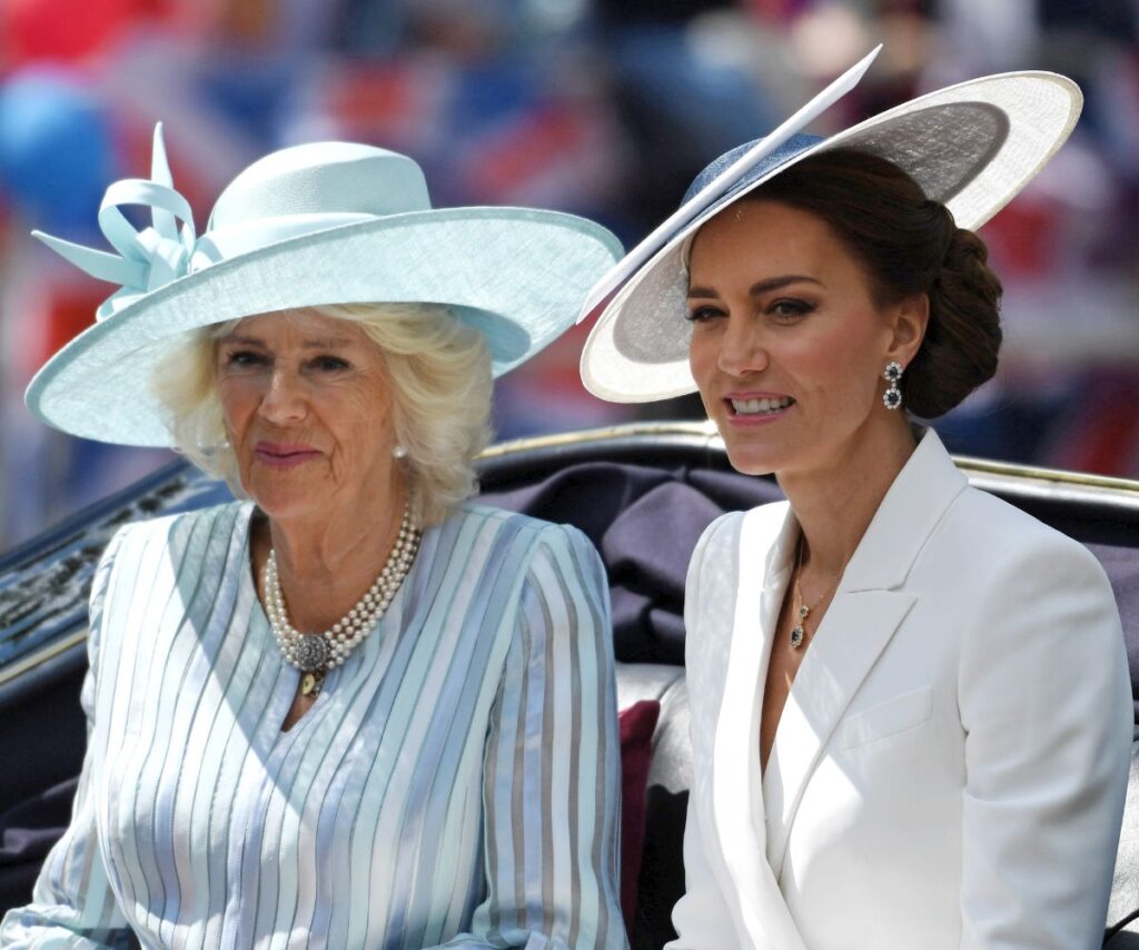 Queen Camilla and Princess Catherine in a carriage together