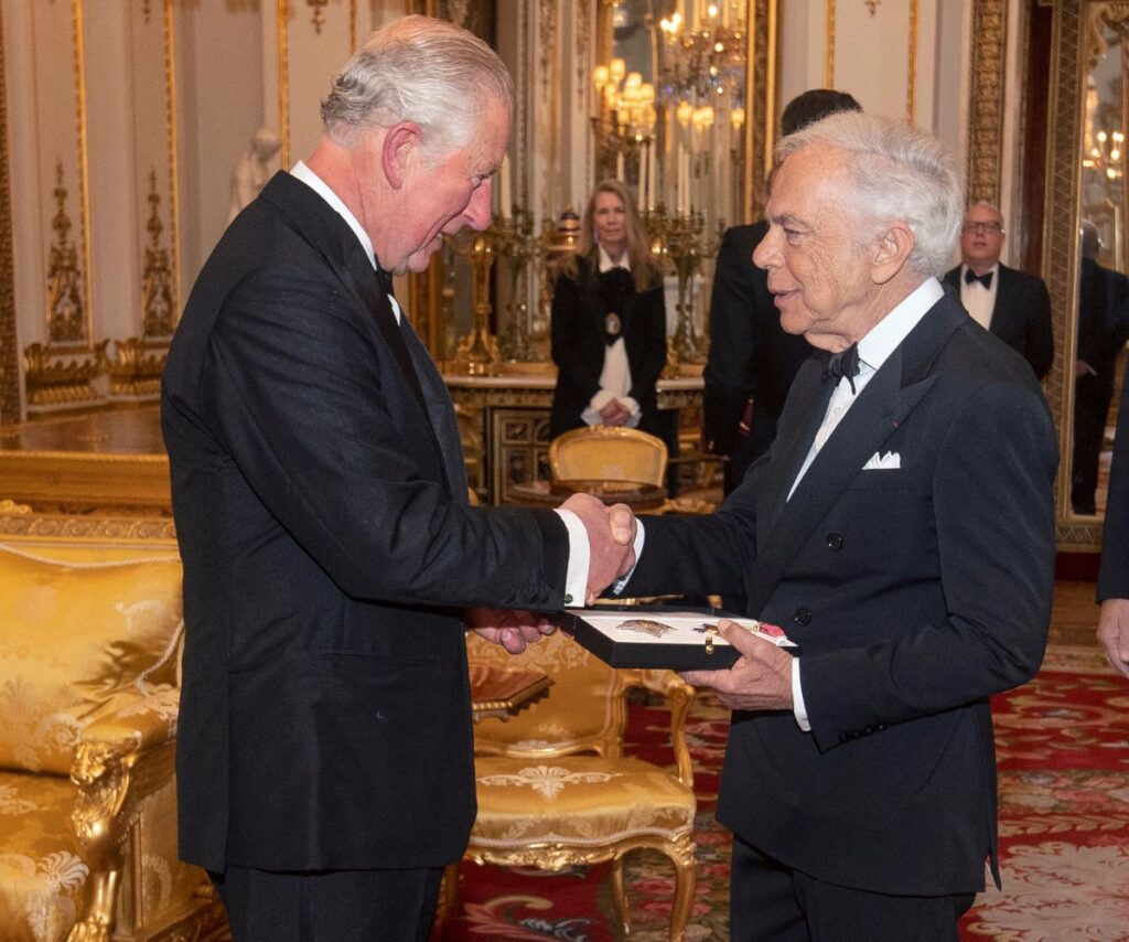 King Charles giving honour to Ralph Lauren