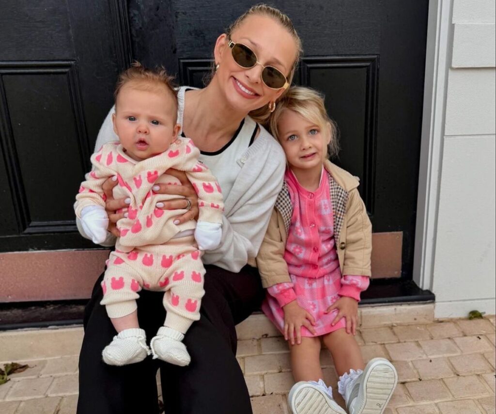 Anna Heinrich with daughters Ruby and Elle.