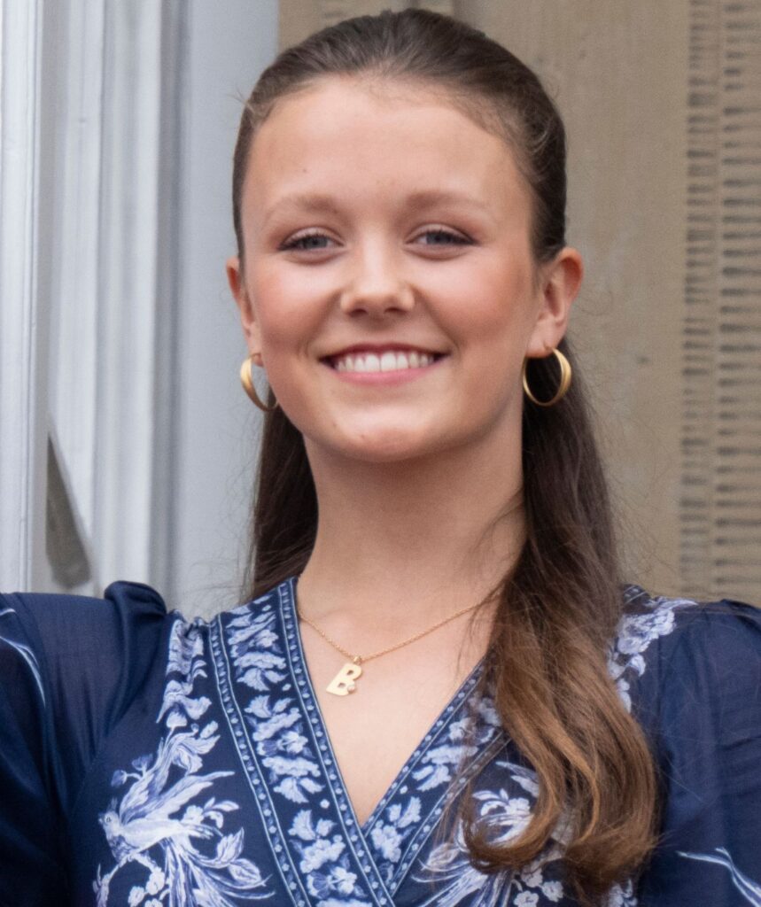Princess Isabella of Denmark smiling in May 2024.