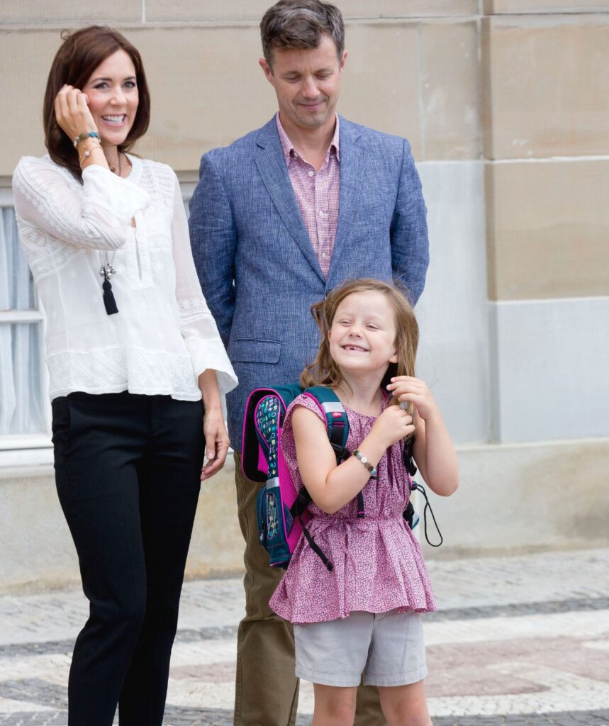 Princess Isabella of Denmark on her first day of school in 2013.