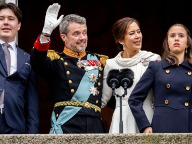 Danish royal family waves