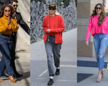 celebrities look great in brightly coloured sweaters