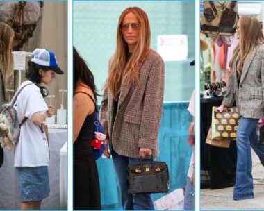 Jennifer Lopez carries a Hermes bag to a vintage flea market with daughter Emme
