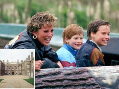 althorp house with smiling princess diana and her two young princes