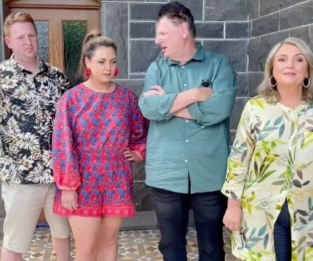 travel guides cast looking a bit upset in casual clothes