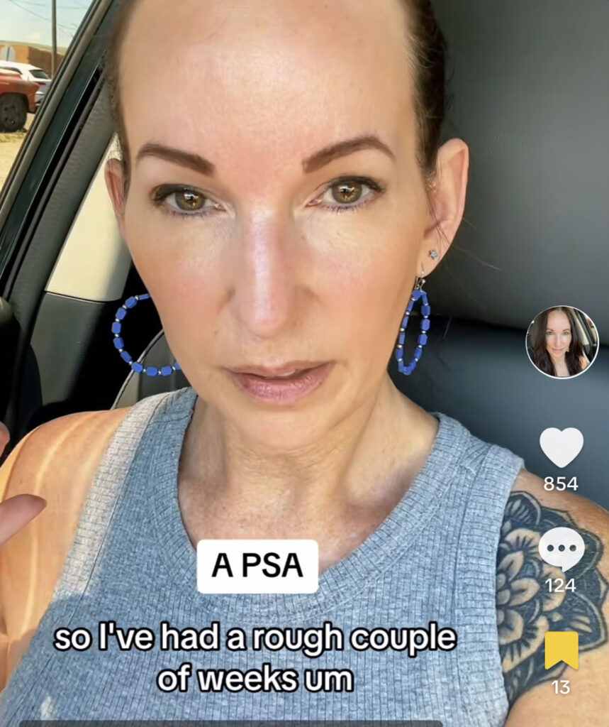 A message Jana Nelson posted on TikTok. She was diagnosed with early onset dementia aged 49.