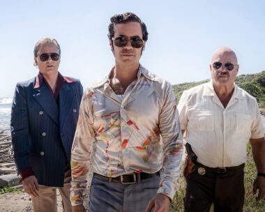 Yul Vazquez, Danny Pino and Michael Chiklis in promotional image for new series, Hotel Cocaine