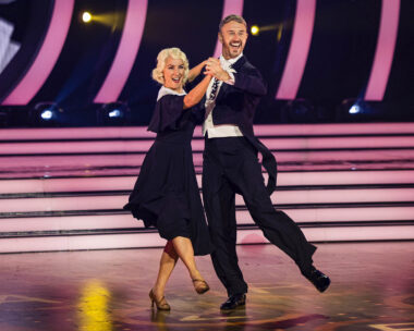 Lisa McCune dances with her partner in Dancing With The Stars