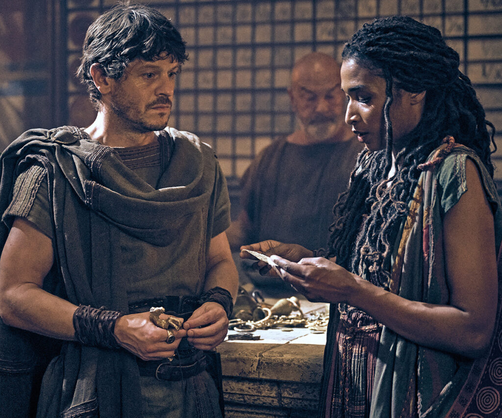 Iwan Rheon and Sara Martins on set of new series, Those About To Die