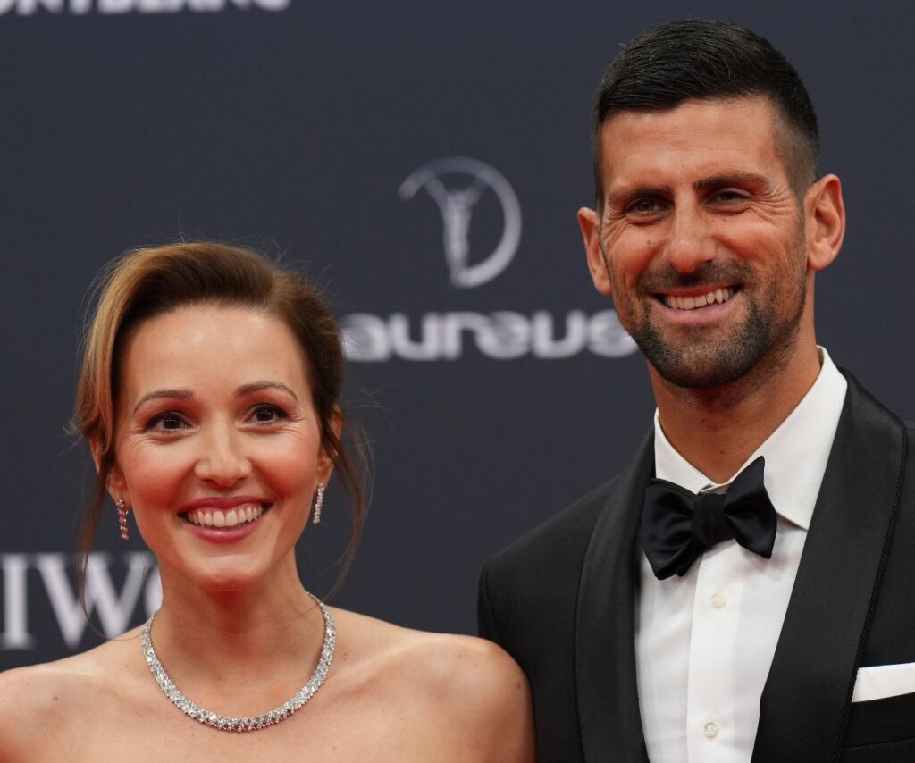 Novak Djokovic and his wife Jelena.