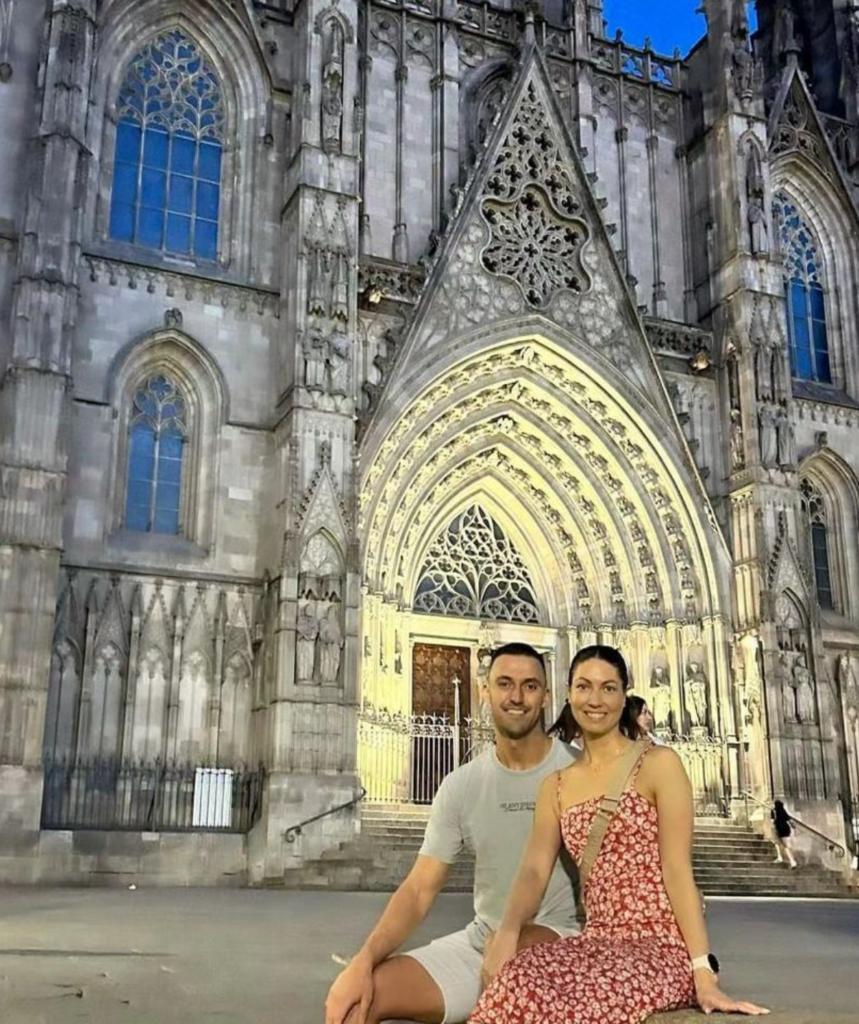 Nic and Alex in Barcelona, Spain. 