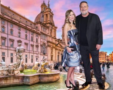 Russel Crowe and Fiance in Rome