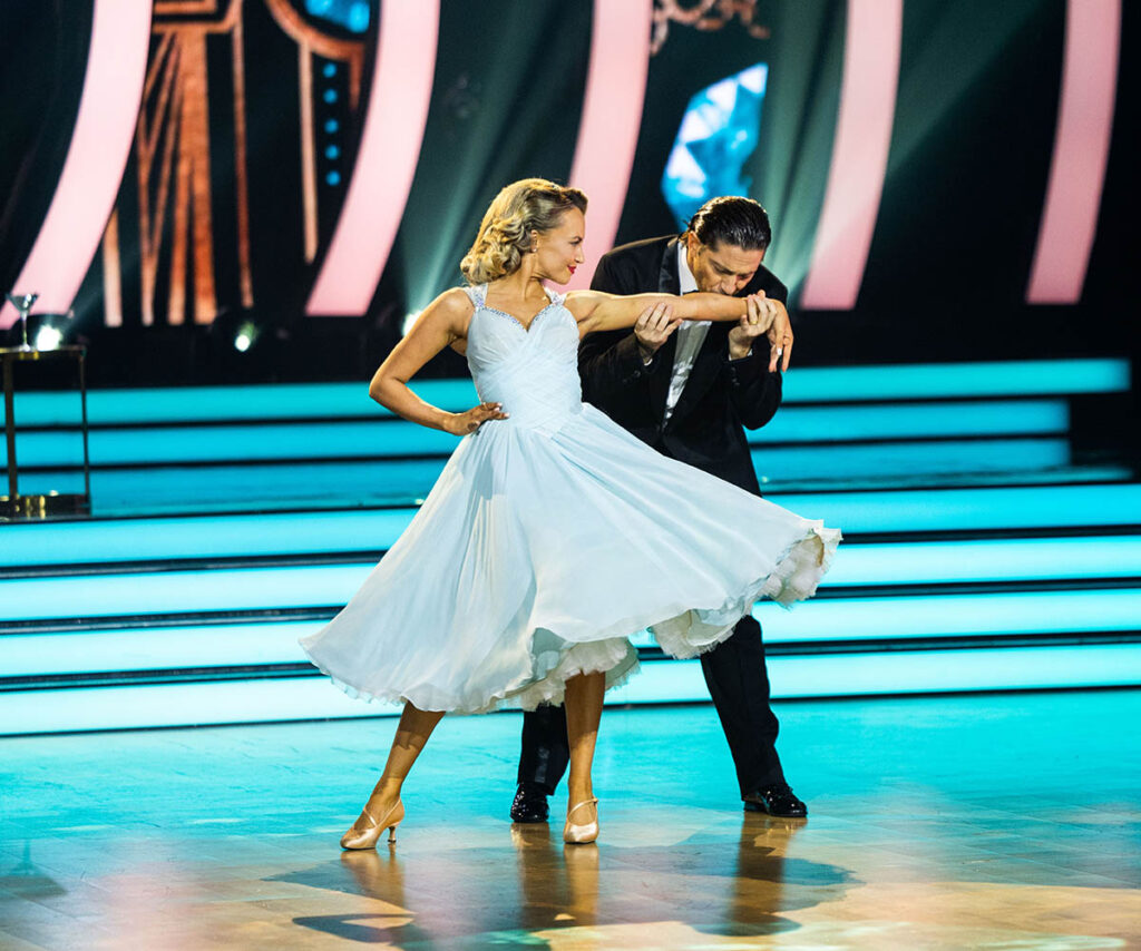 Samantha dancing with partner on Dancing with the stars