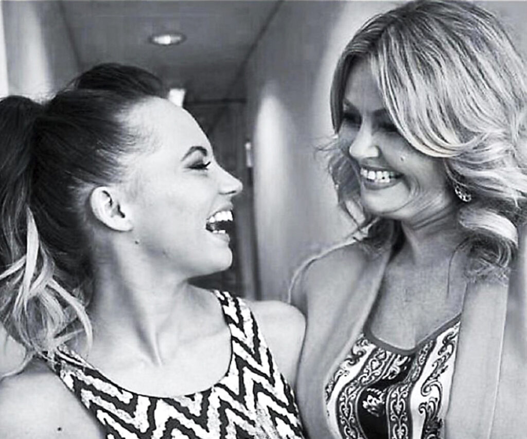 Samantha Jade laughing with mum