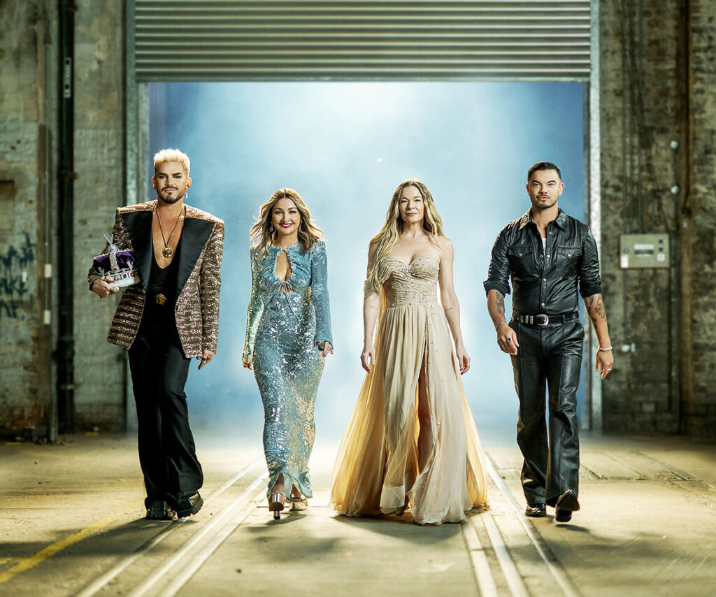 The Voice Australia coaches Adam Lambert, LeAnn Rimes, Kate Miller-Heidke and Guy Sebastian strike a pose.