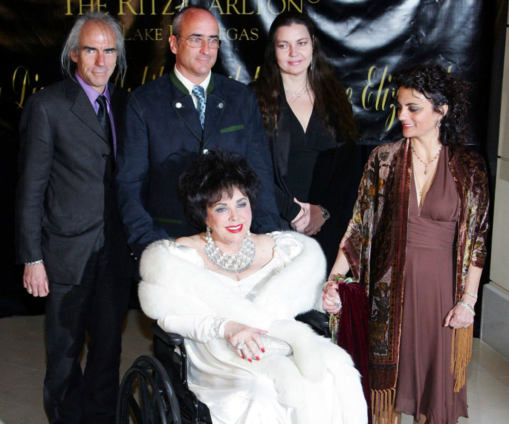 Elizabeth Taylor and her four children