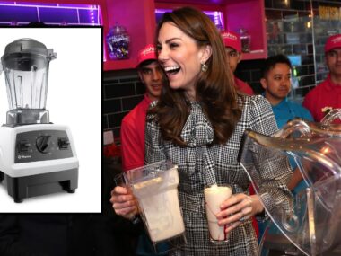 Princess Kate laughs making smoothies in a Vitamix