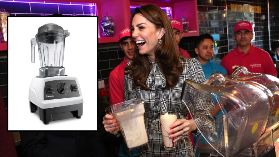 Princess Kate laughs making smoothies in a Vitamix