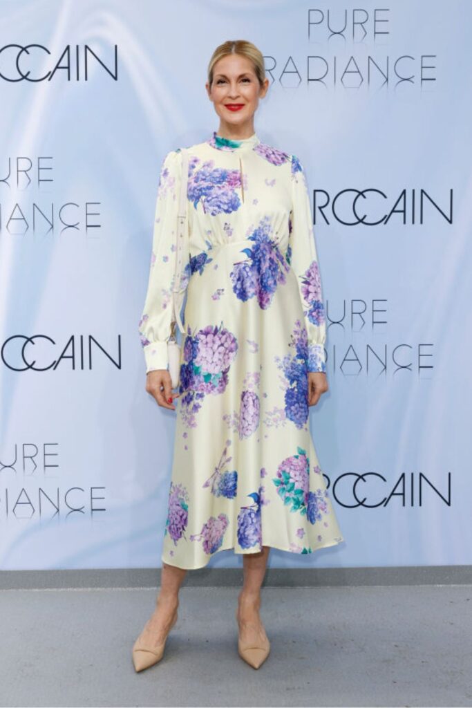 Kelly Rutherford wearing a floral spring dress at a recent event.