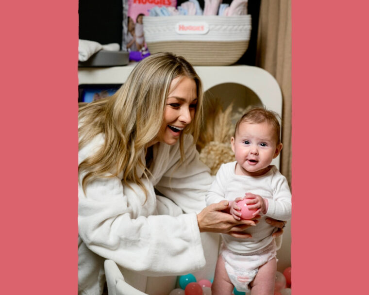 The Bachelor Australia star Anna Heinrich and her baby daughter Ruby.