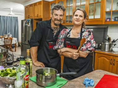 Siblings Danny and Sonia are standing in their kitchen as they prepare for their instant restaurant.