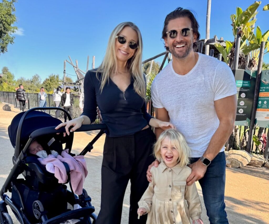 Anna Heinrich with husband Tim Robards and their daughters Ruby and Elle.