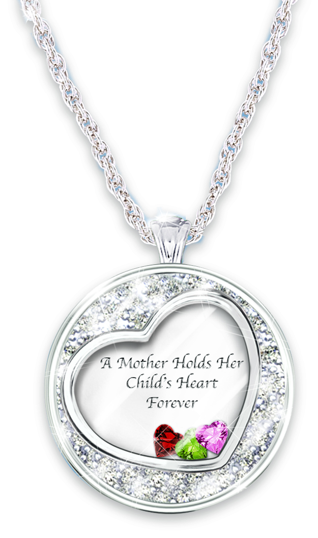 Bradford Exchange 'A Mother Holds Her Child's Heart' Birthstone Pendant