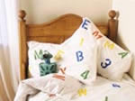 Stencilled bed cover