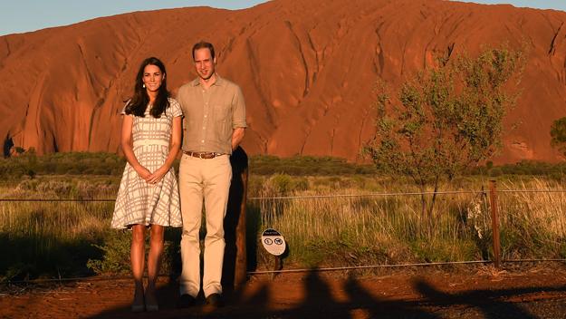 Prince William and Kate Middleton Uluru rock