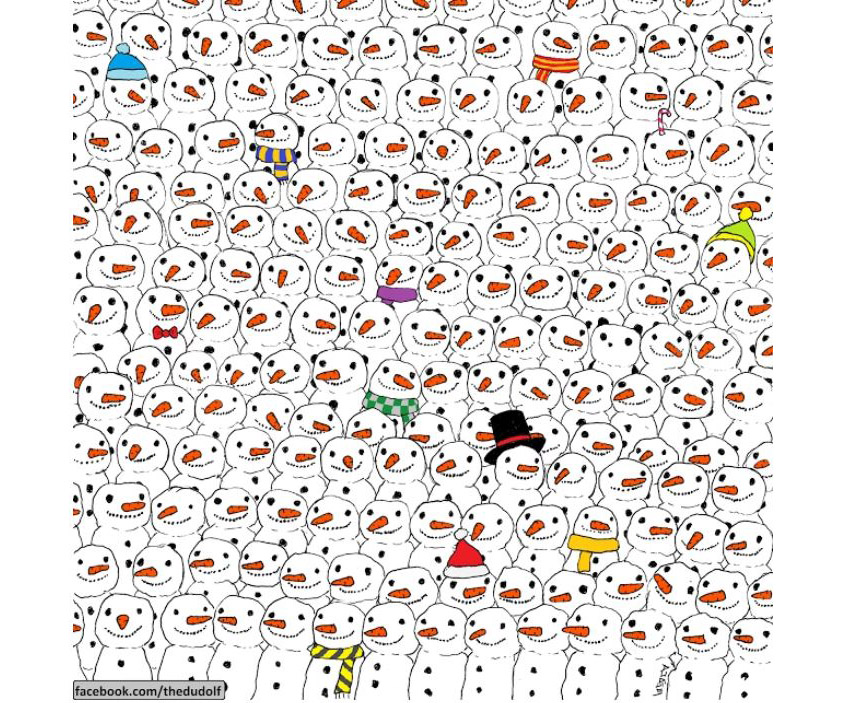 Can You Find The Panda Hidden In These Snowmen?