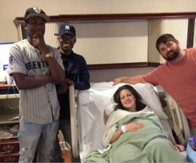 Strangers meet newborn baby at hospital after a texting mix-up