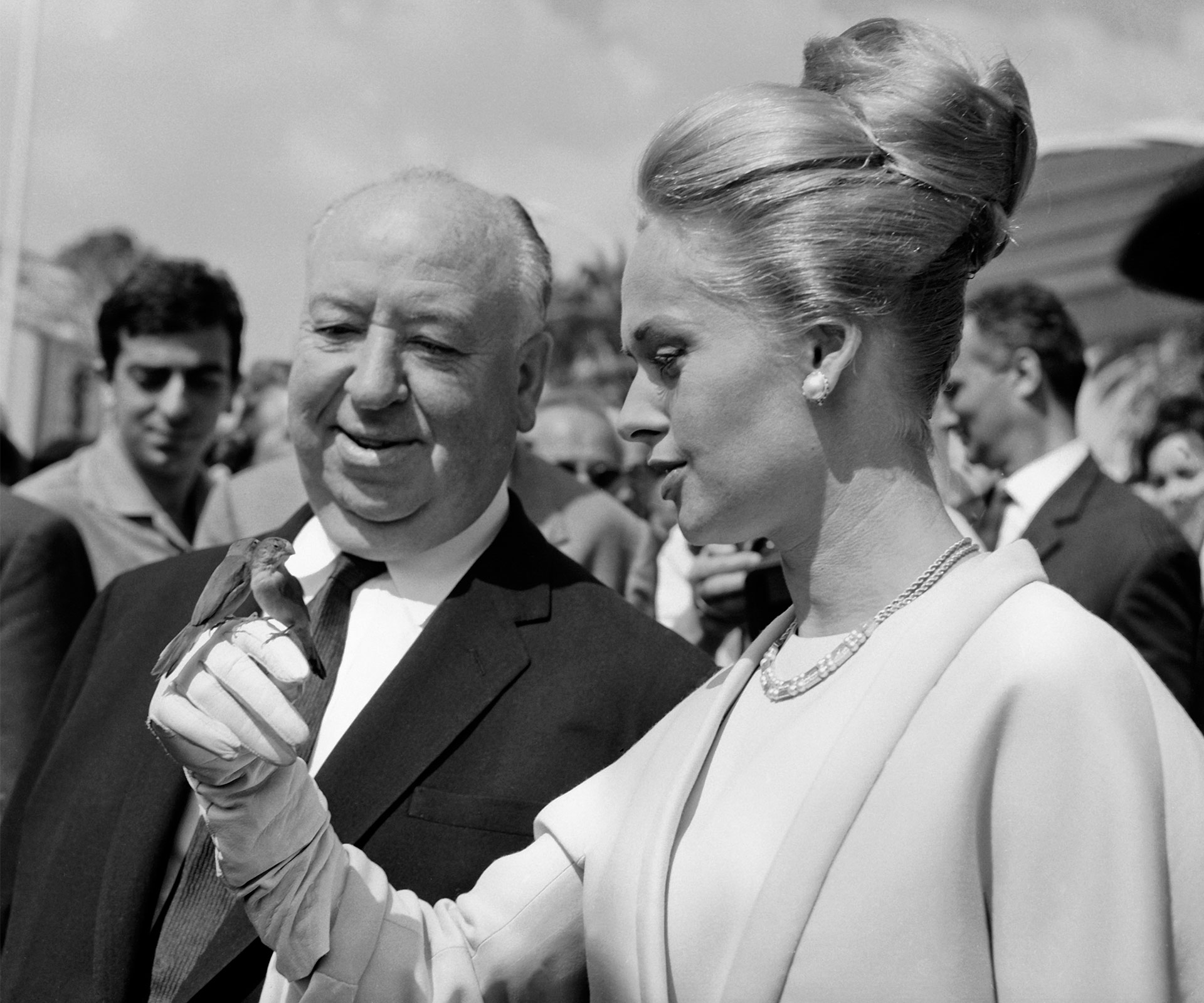 Tippi Hedren and Alfred Hitchcock