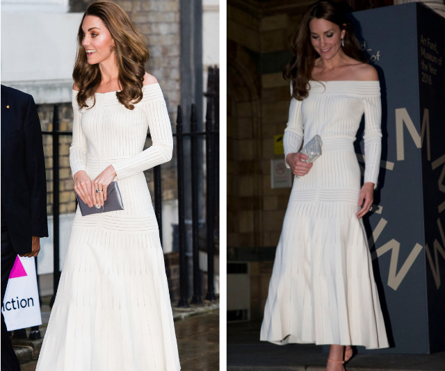 So nice she wore it twice! Kate Middleton recycles stunning white off-the-shoulder dress