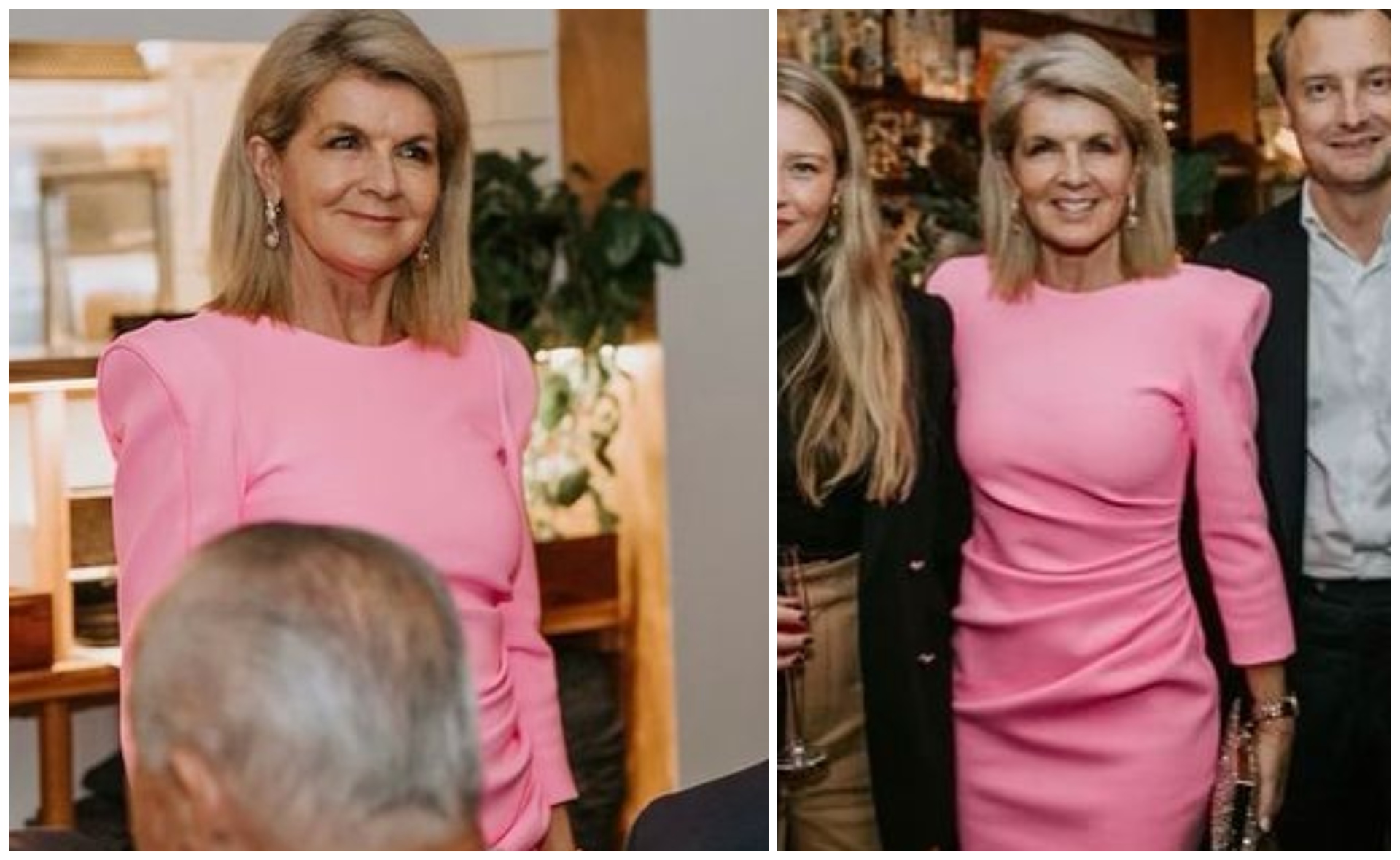 Julie Bishop’s night out in Manly involved a bright pink dress and a couple of celebrity run-ins