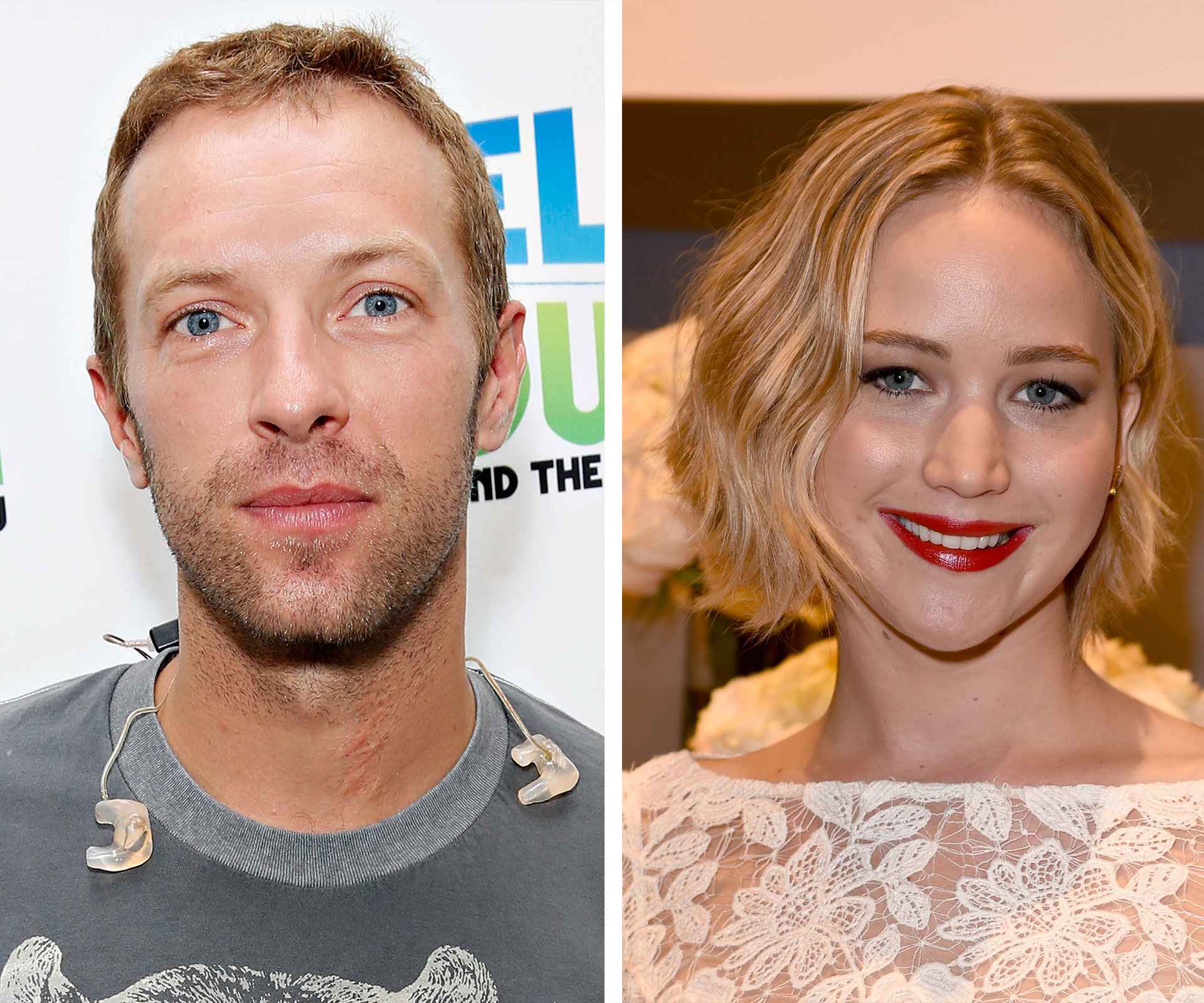 Chris Martin and Jennifer Lawrence 