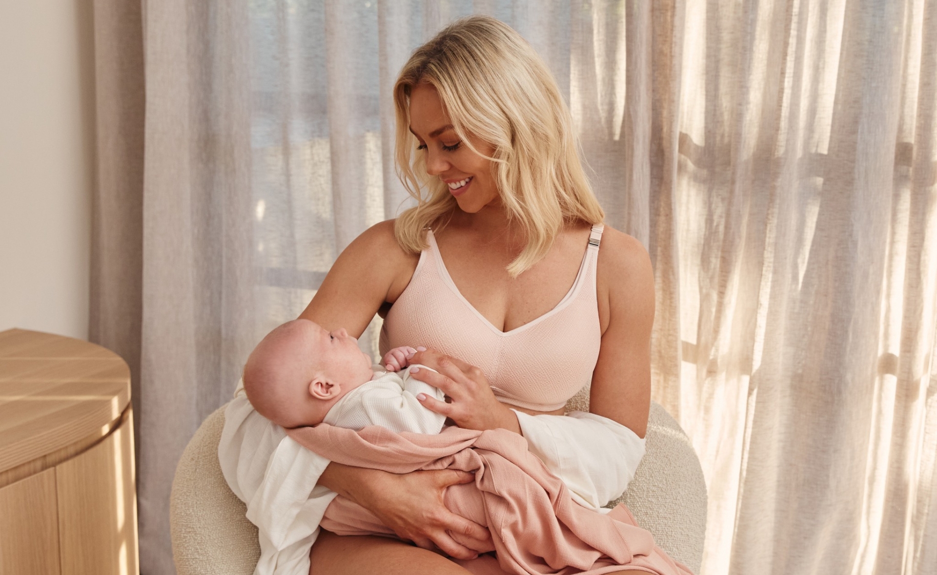 Triumph Gorgeous Mama Lace Wire-free Maternity & Nursing Bra - Nude - Curvy  Bras